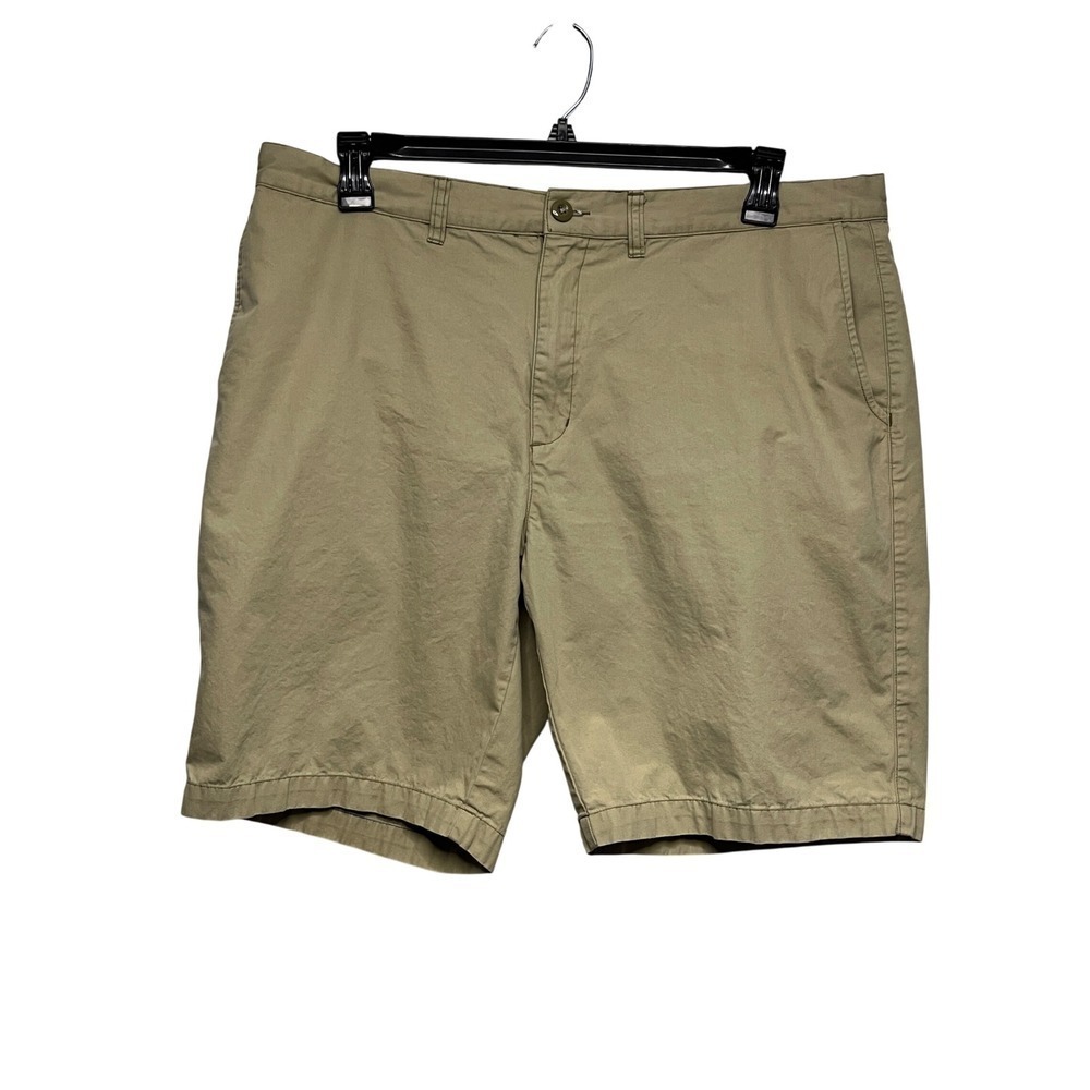 Patagonia Mens Organic Cotton Chino Shorts Khaki Tan 38 Flat Front 10 Inseam